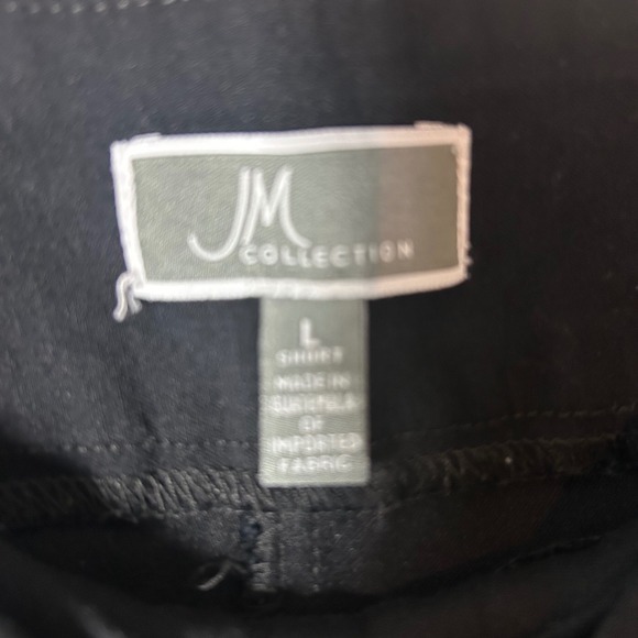 JM Collection Black Cropped Pants Women's Large Elastic Waist Stretch Comfort - Picture 3 of 7
